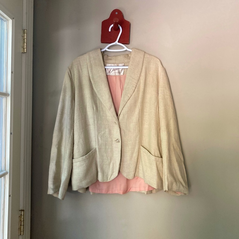 Vintage Dunn's Tan Oversized Blazer M-L
